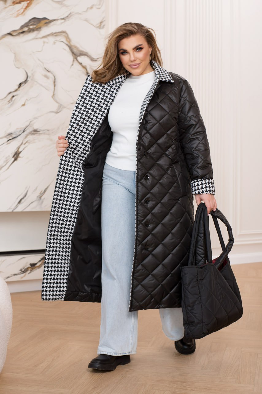 Куртки повсякденні прямого крою, плащівка, синтепон-силікон, твід, оздоблення поясом, великі розміри 