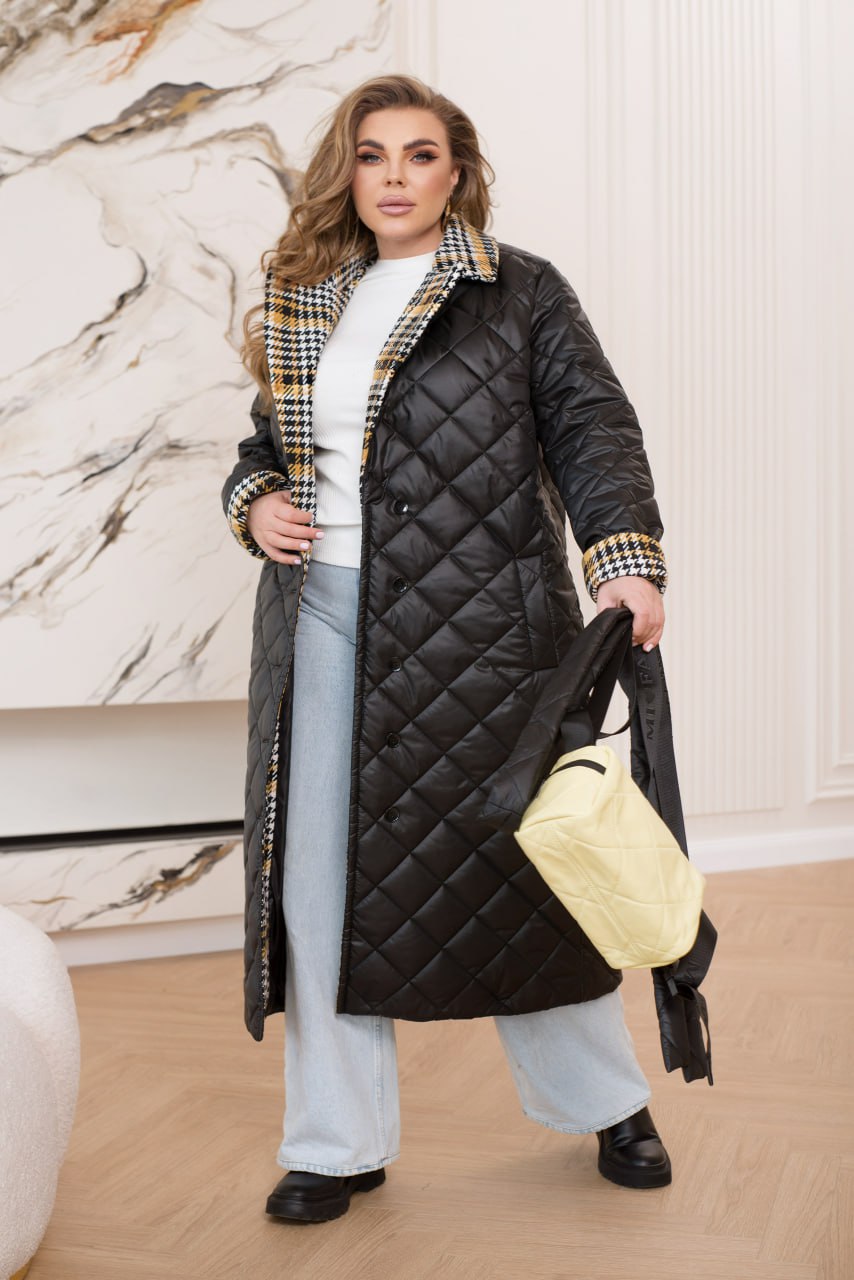 Jackets Casual Straight Cut Plashchivka Synthepon-Silicon Tweed Trim Belted Plus Size