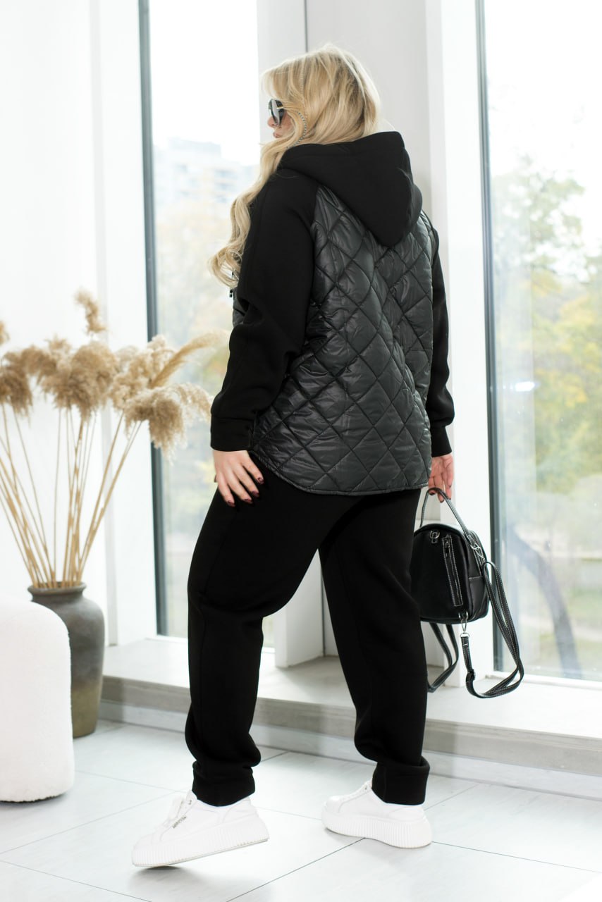 Костюми Повсякденний Вільний крій Триніт на флісі Стьобані шви Деталь Великий розмір 