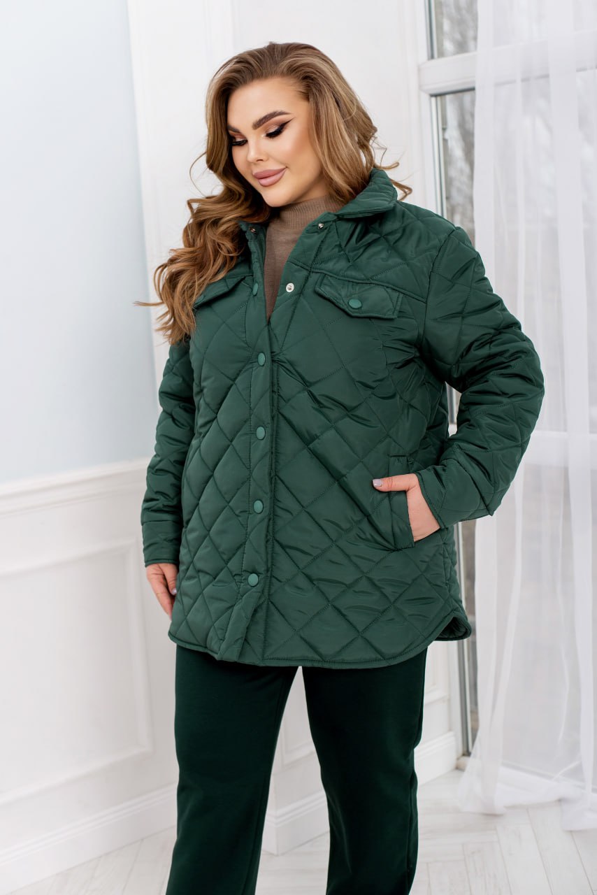 Kurtki casualowe oversize'owe z plashchivka lake z guzikami i listwą plus size 