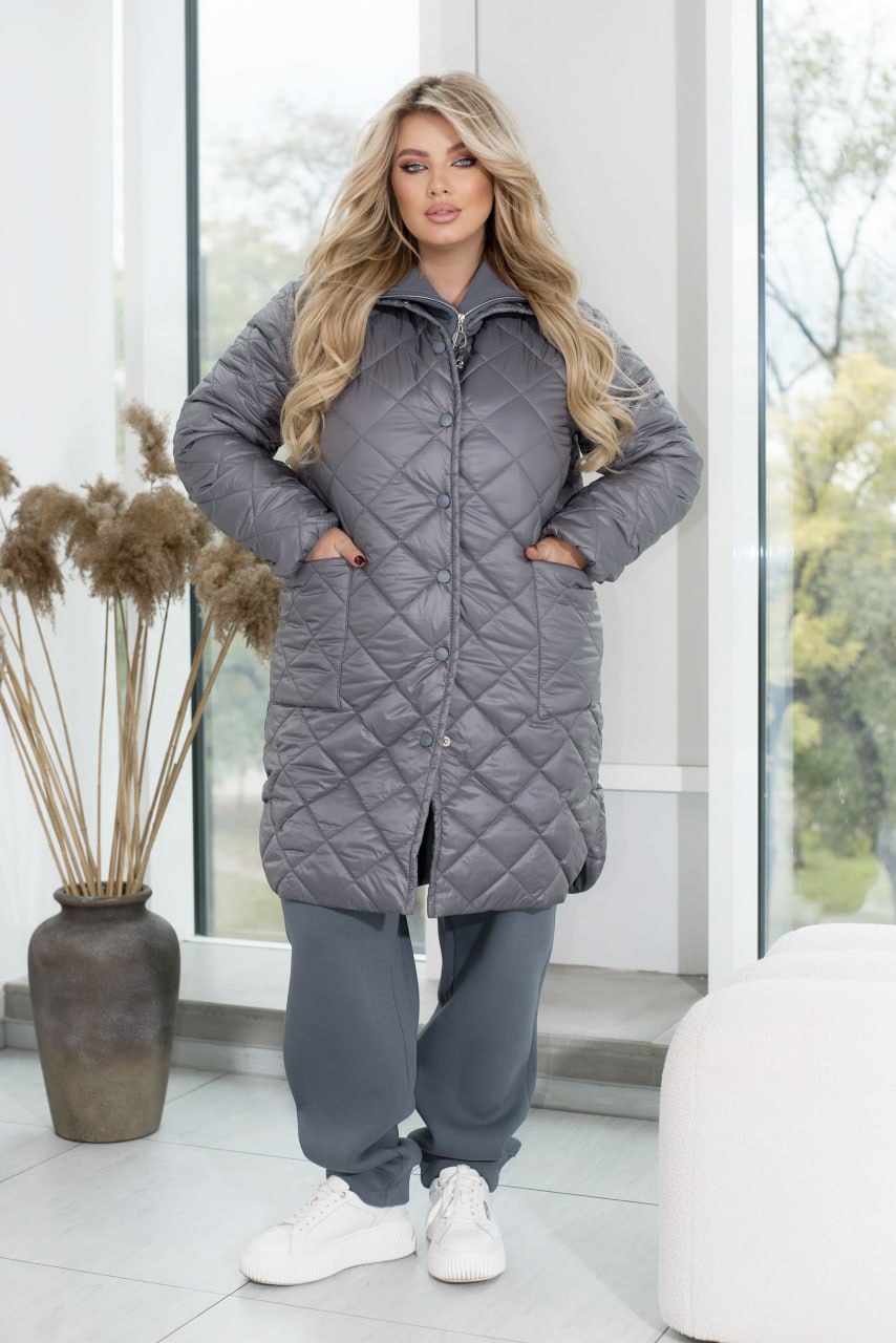 Jackets Casual Plashchivka Lake Synthepon-Silicon Insulation Button Placket Plus Size