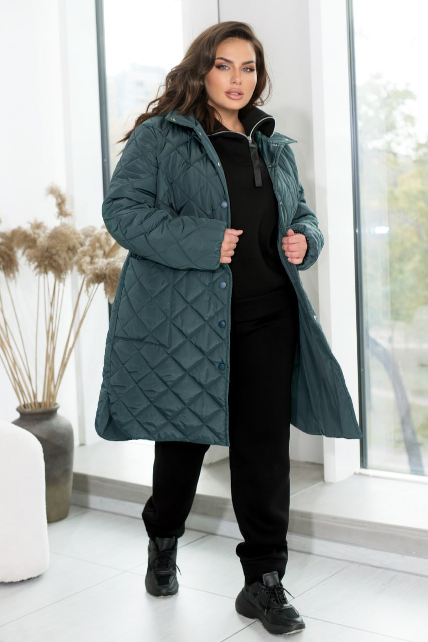 Jackets Casual Plashchivka Lake Synthepon-Silicon Insulation Button Placket Plus Size