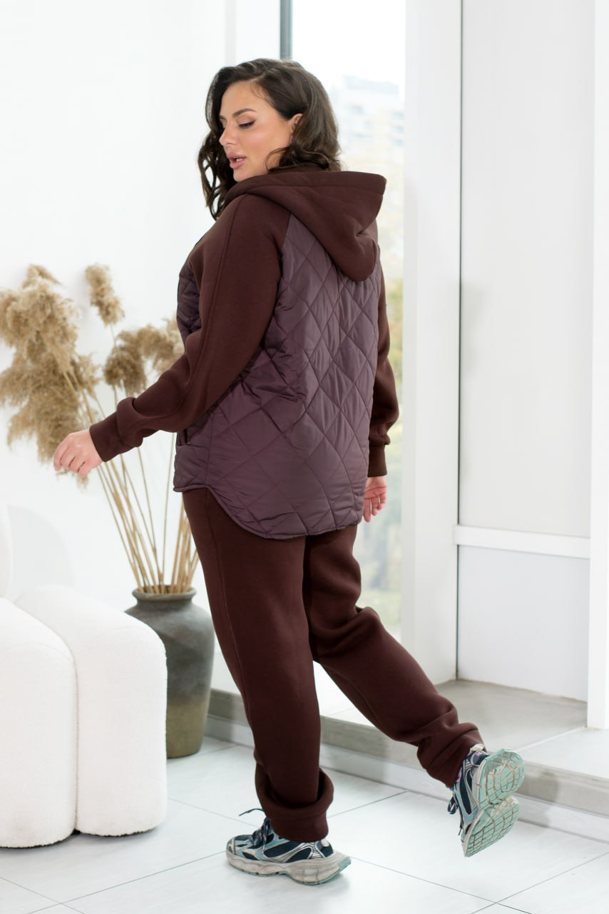 Костюми Повсякденний Вільний крій Триніт на флісі Стьобані шви Деталь Великий розмір 