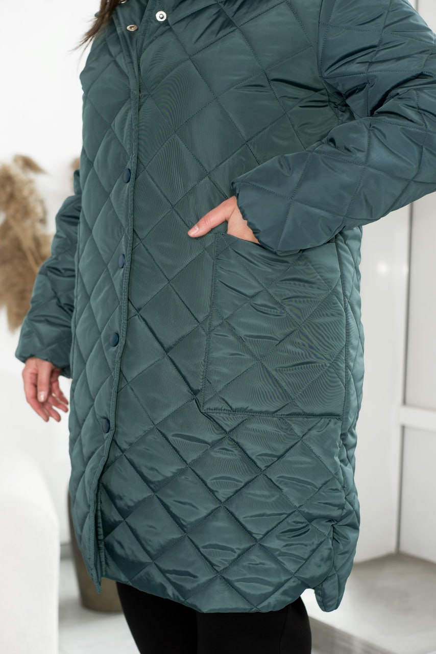 Jackets Casual Plashchivka Lake Synthepon-Silicon Insulation Button Placket Plus Size