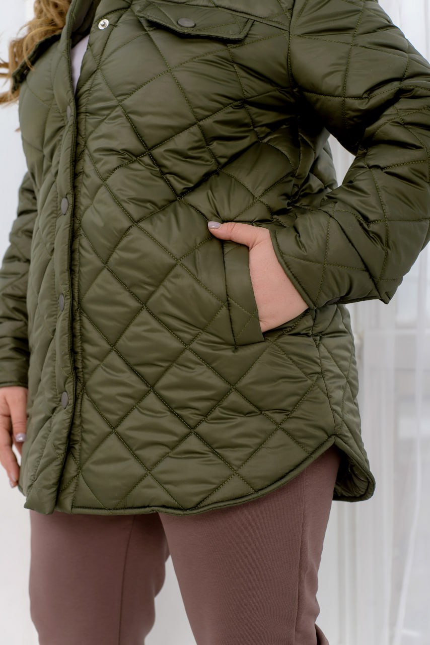 Kurtki casualowe oversize'owe z plashchivka lake z guzikami i listwą plus size 