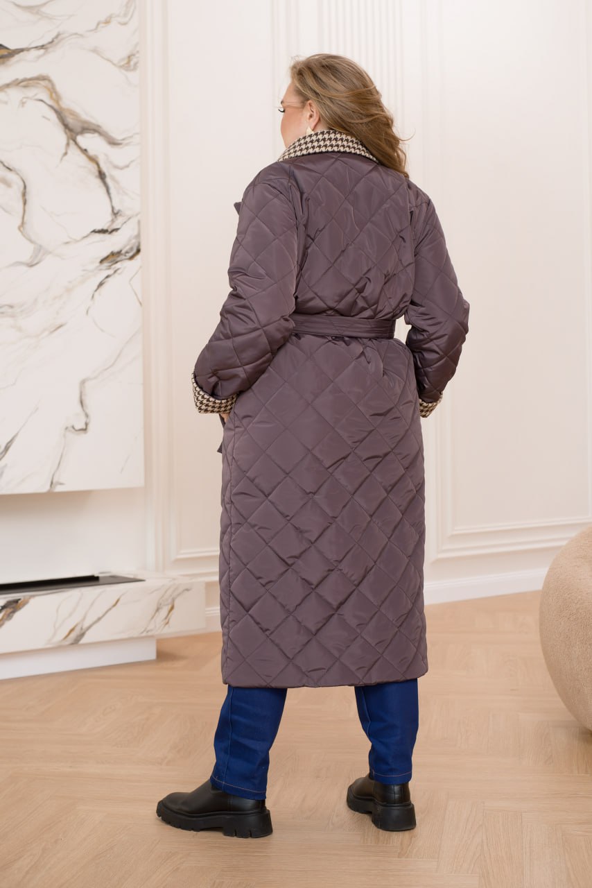 Куртки повсякденні прямого крою, плащівка, синтепон-силікон, твід, оздоблення поясом, великі розміри 