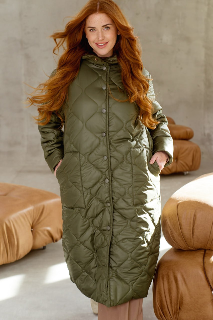 ackets Casual Straight Cut Plashchivka Synthepon-Silicon Hooded Plus Size