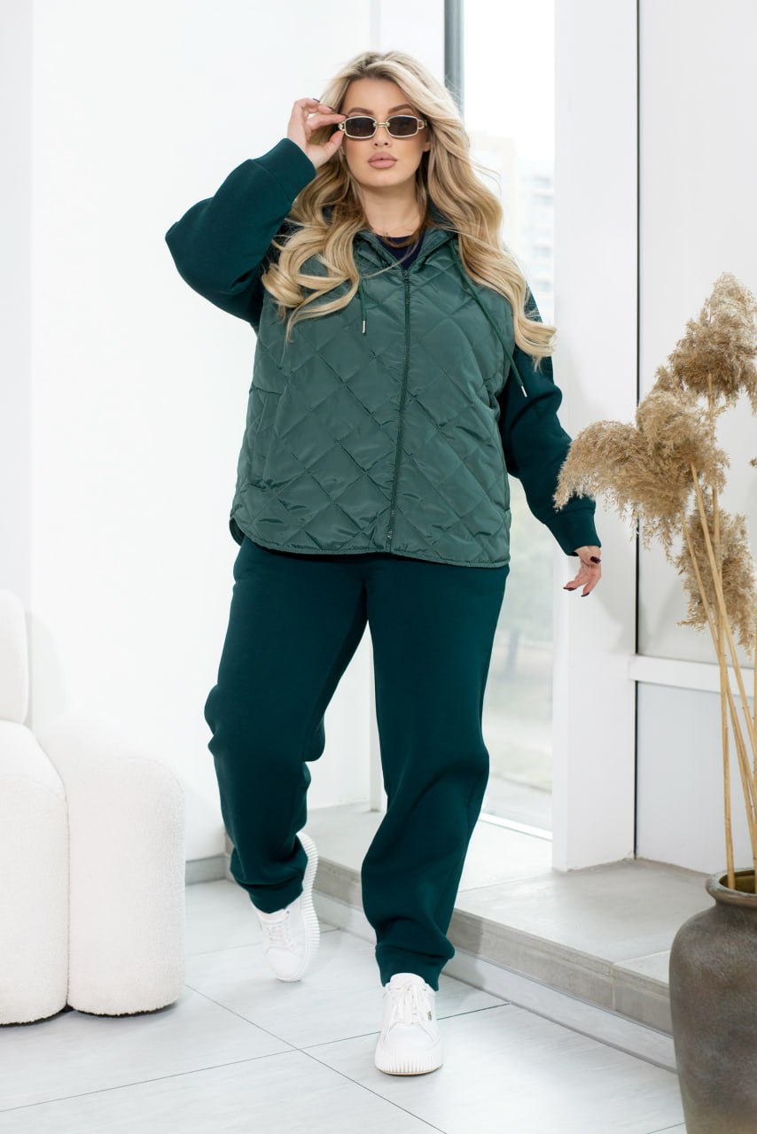 Suits Casual Relaxed Fit Trynit on Fleece Quilted Stitch Detail Plus Size