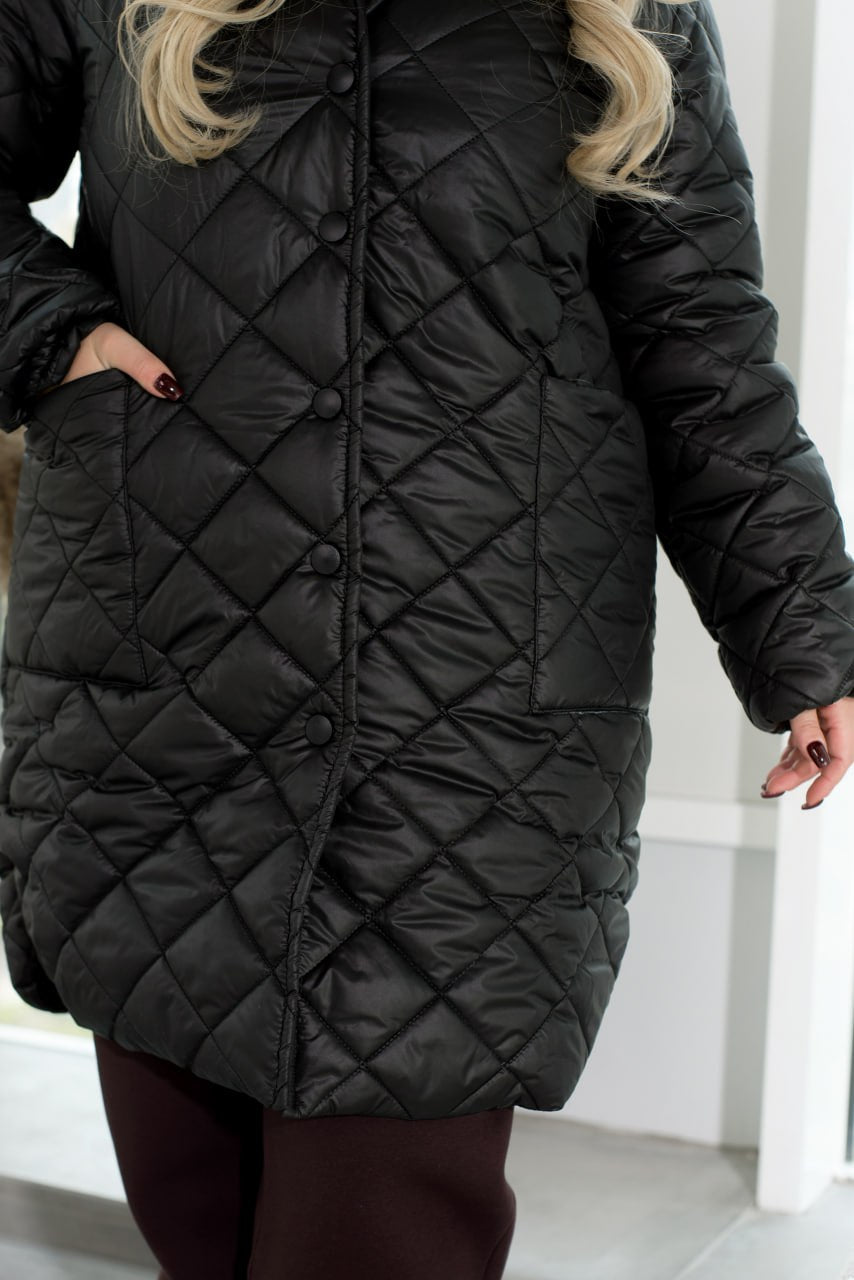 Jackets Casual Plashchivka Lake Synthepon-Silicon Insulation Button Placket Plus Size