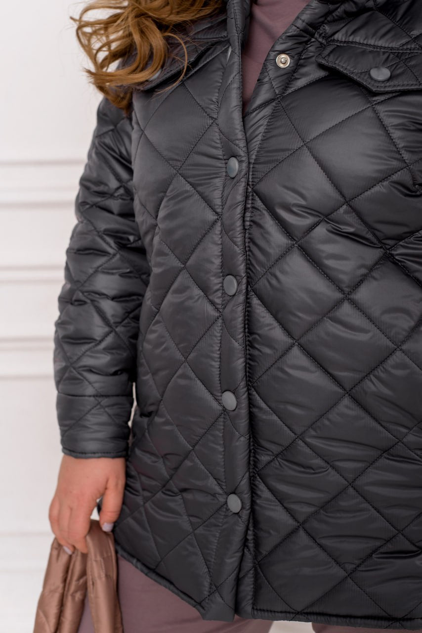 Kurtki casualowe oversize'owe z plashchivka lake z guzikami i listwą plus size 