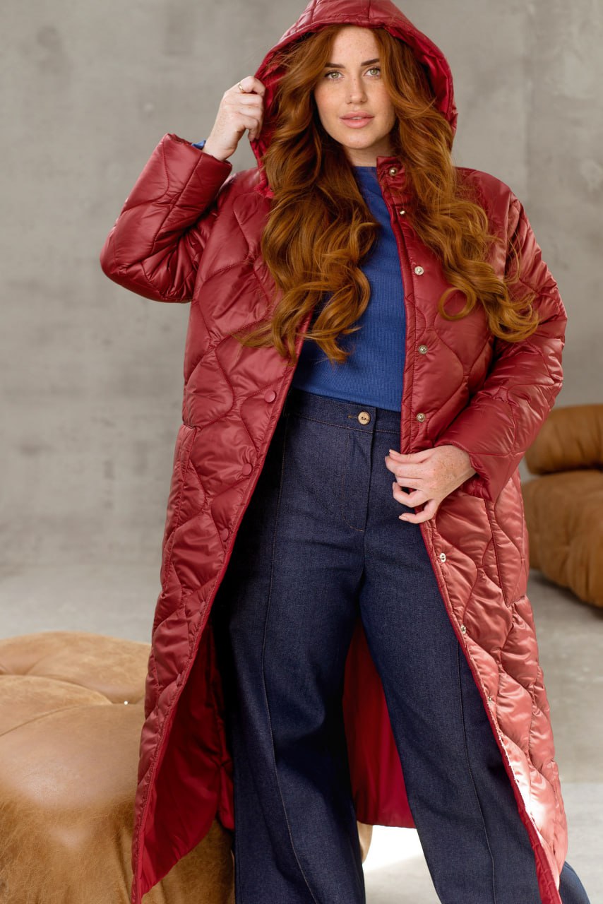 ackets Casual Straight Cut Plashchivka Synthepon-Silicon Hooded Plus Size