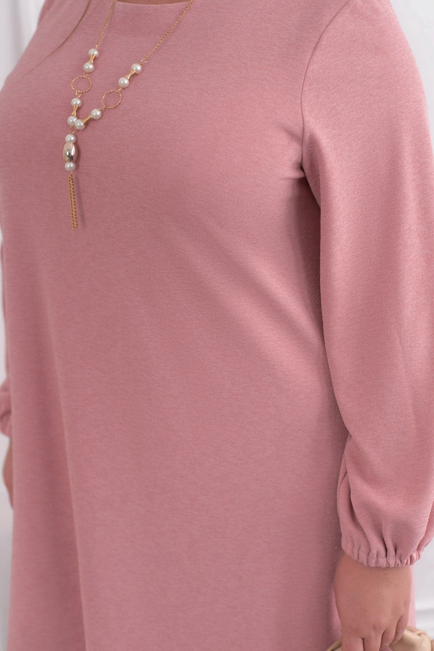 Elegant Midi Dress Straight Fit Glitter Crepe with Pockets Plus Size