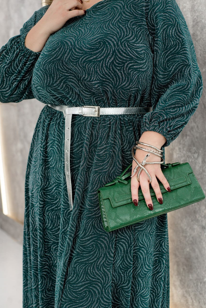 Evening Maxi Dress Belted Glitter Crepe Pleated Hem Plus Size