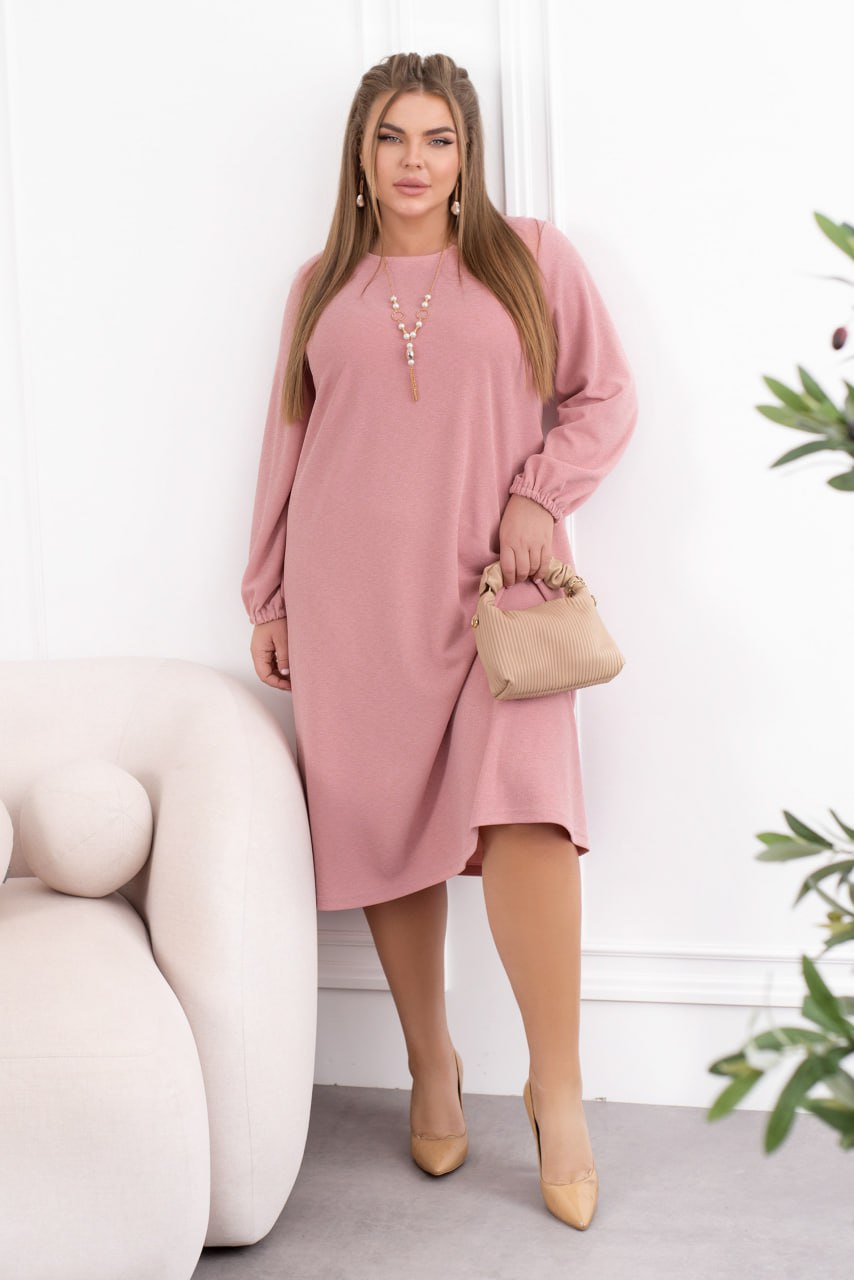 Elegant Midi Dress Straight Fit Glitter Crepe with Pockets Plus Size