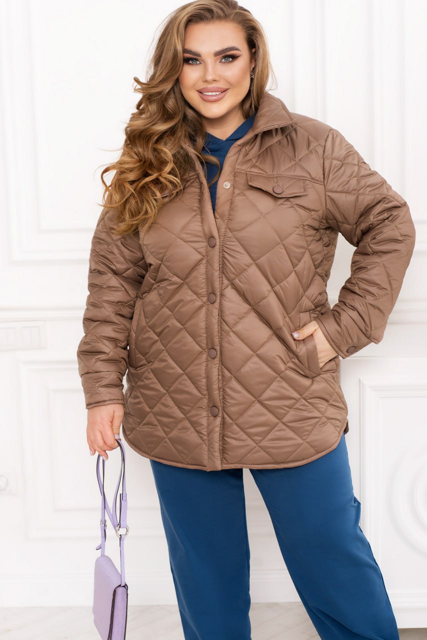 Kurtki casualowe oversize'owe z plashchivka lake z guzikami i listwą plus size 