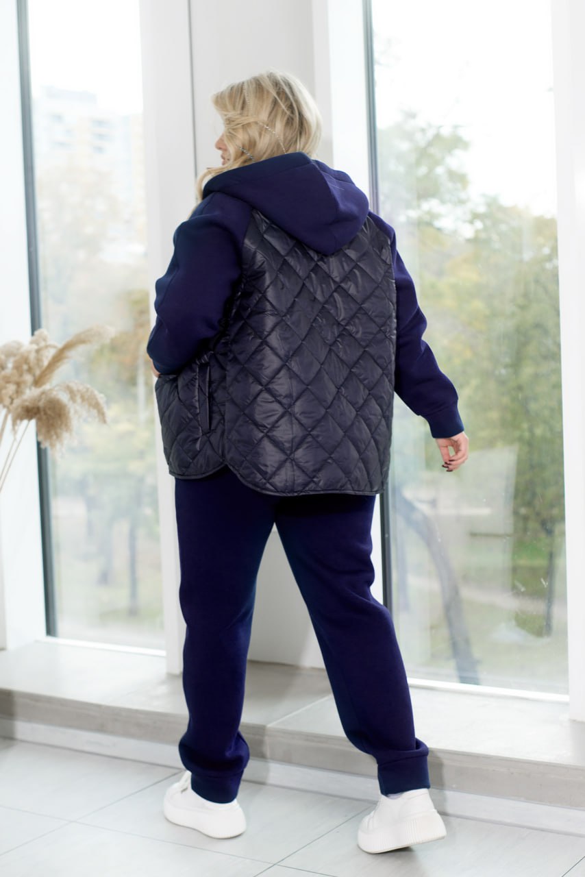 Костюми Повсякденний Вільний крій Триніт на флісі Стьобані шви Деталь Великий розмір 