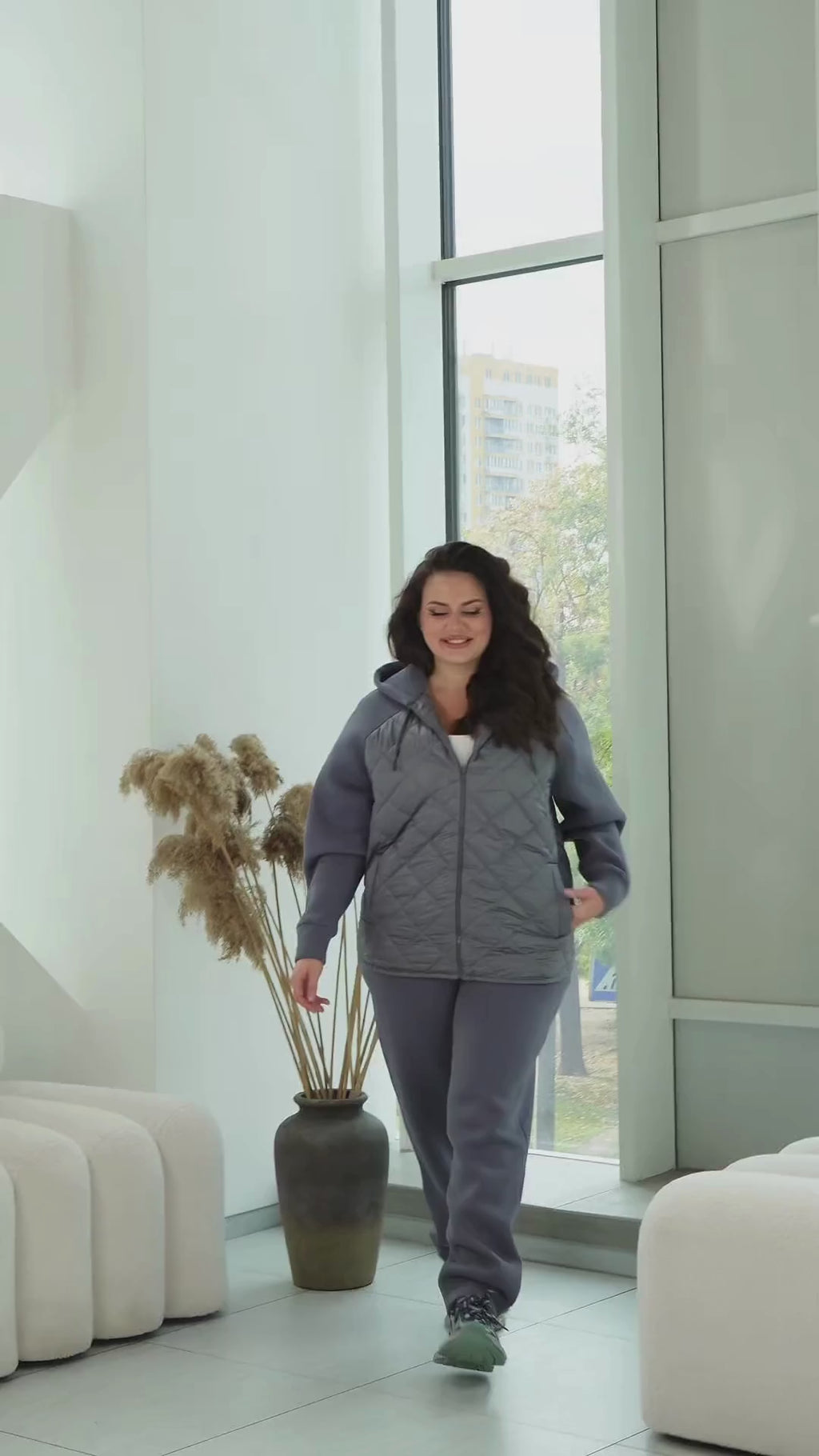 Костюми Повсякденний Вільний крій Триніт на флісі Стьобані шви Деталь Великий розмір 