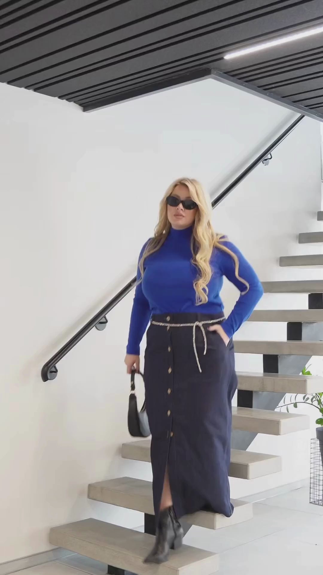 Brushed Angora Rib Turtleneck Sweater with Long Sleeves and Slim Fit